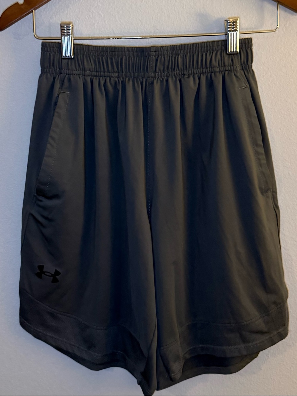Kids’s Under Armour Charcoal Gray Athletic Shorts